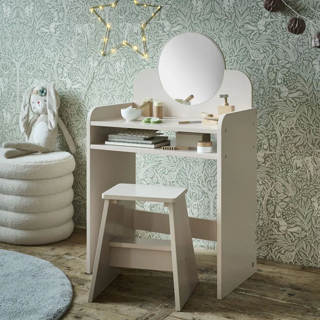 Coiffeuse pour Enfant en Bois avec Chaise Incluse